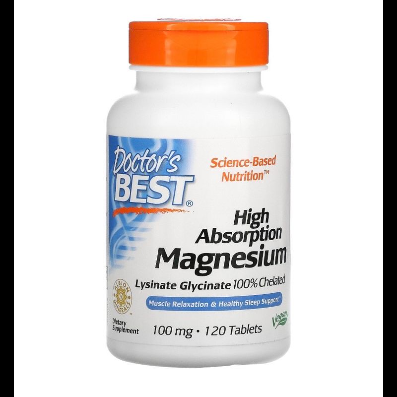 [Exp2026] Doctors Best High Absorption Magnesium 100% Chelated with Albion Minerals 100 mg 120/240 Tablets แมกนีเซียมคีเลต