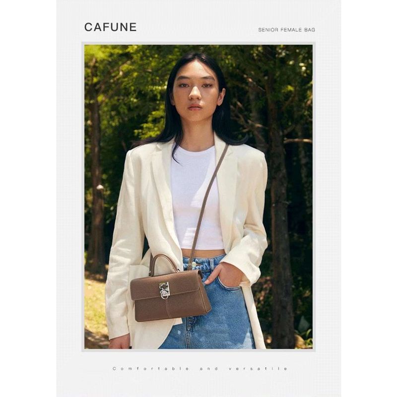 ((Ac) กระเป๋าสตางค์ CAFUNE Stance หนังวัวแท้ หรูหรา สําหรับผู้หญิง