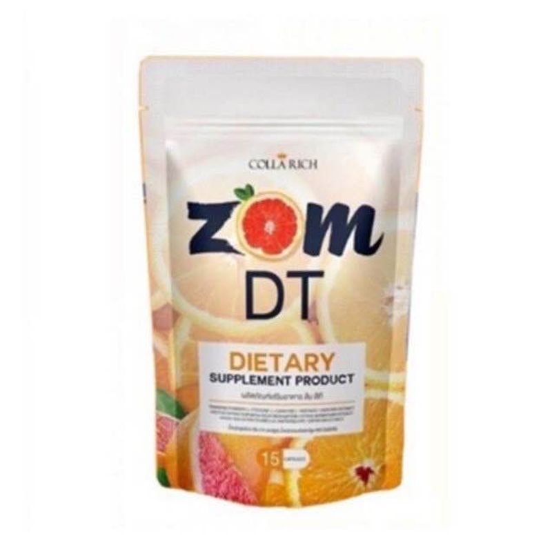 หมดอายุ 13-02-24 Zom DT ส้มดีที 15 เม็ด ดีท็อกซ์อาหารเสริม (ราคา1ซอง)