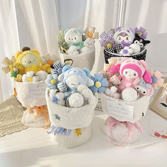 SANRIO [ฟรีถุงของขวัญ] ช่อดอกไม้ ซานริโอ้ น่ารัก แฮนด์เมด ของขวัญวันวาเลนไทน์ คริสต์มาส