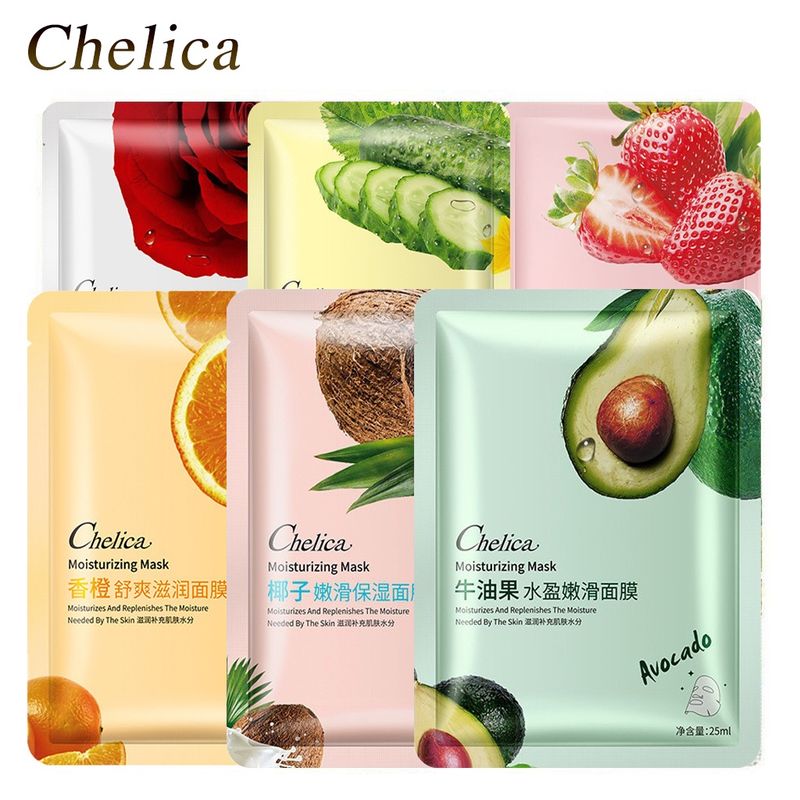 มาส์กผลไม้ Chelica  25ml แผ่นมาส์กหน้า มาร์คหน้า มาร์กหน้า หน้าขาวใส บำรุงผิว