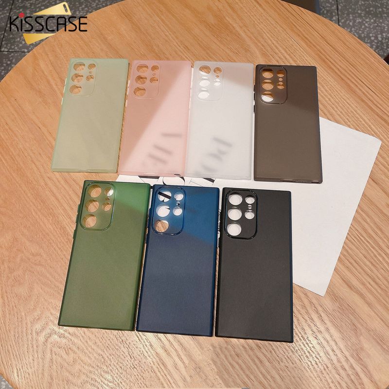 KISSCASE กล่อง TPU แบบฝ้าบางเฉียบสำหรับ Samsung S24Ultra S23เคสโทรศัพท์มือถือ5G + กรอบเลนส์กันตกแบบรอบด้านการป้องกันแบบรวมทุกด้าน S24เคสสำหรับ Galaxy นิ่ม S23 S22เป็นพิเศษบวก S21 Note20 A53 A73พิเศษ A52 5G