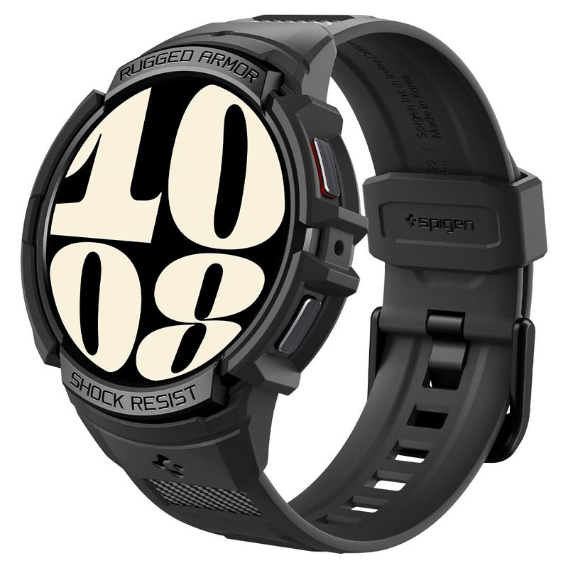 SPIGEN เคสกับสายรัดสำหรับ Galaxy Watch 6 / 6 Classic [Rugged Armor Pro] เคสที่มาพร้อมดีไซน์เรียบง่ายแต่ทนทาน มีการป้องกันต่อการกระแทก / เคส Samsung Galaxy Watch 6 44, 40mm / เคส Samsung Galaxy Watch 6 Classic 47, 43mm