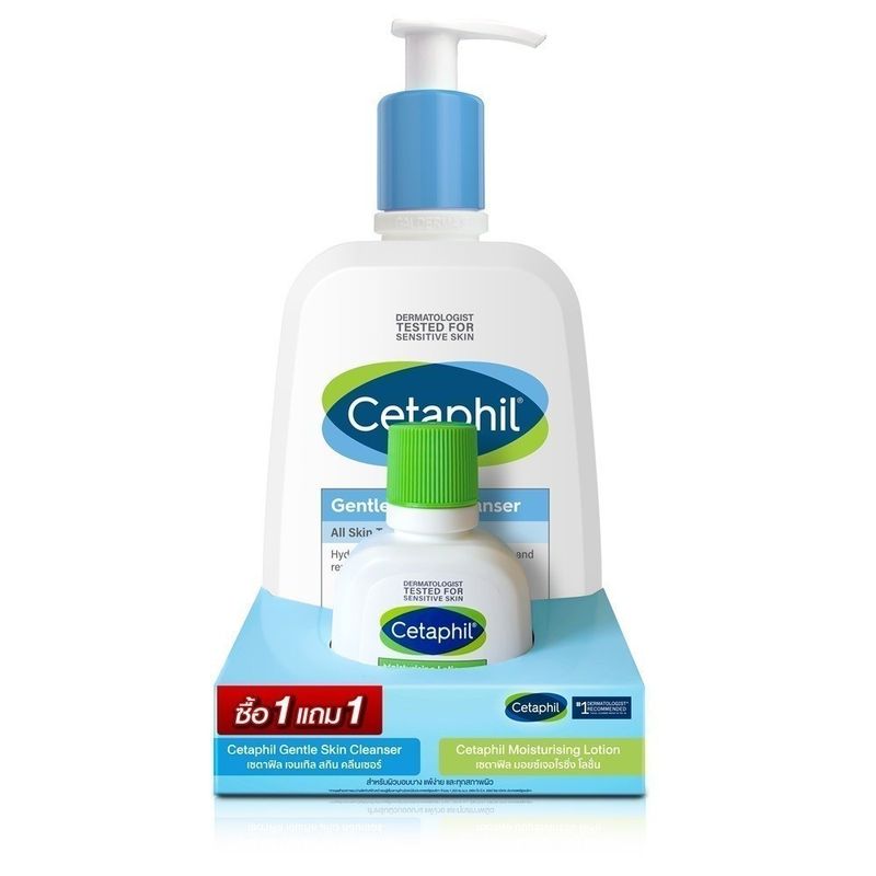 Cetaphil Gentle Skin Cleanser 500Ml.+ Moist Lotion 59Ml. เซตาฟิล เจนเทิล สกิน คลีนเซอร์ 500MI.+ มอยส์เจอร์ โลชั่น 59Ml