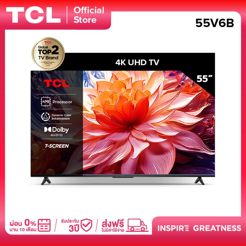 TCL 2024 ทีวี 55 นิ้ว LED 4K UHD Google TV