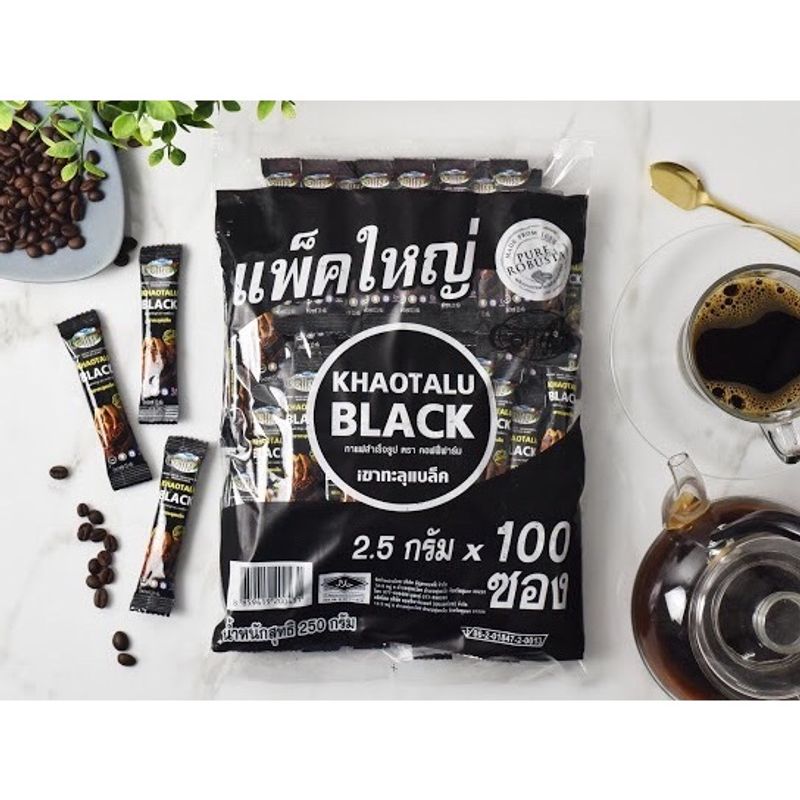 กาแฟดำ Khotalu Black coffee ขนาด 2.5gx100 ซอง