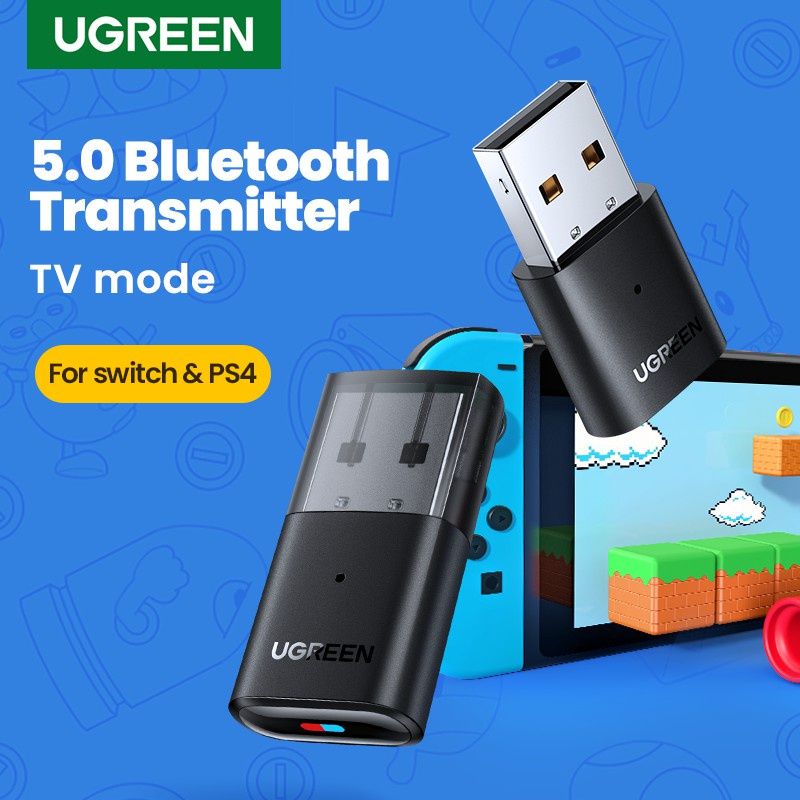 UGREEN อะแดปเตอร์รับ-แปลงสัญญาณบลูทูธ 5.0 ไร้สาย แบบเสียบ USB สำหรับหูฟัง PC เกม Switch & PS5  รุ่น 10928