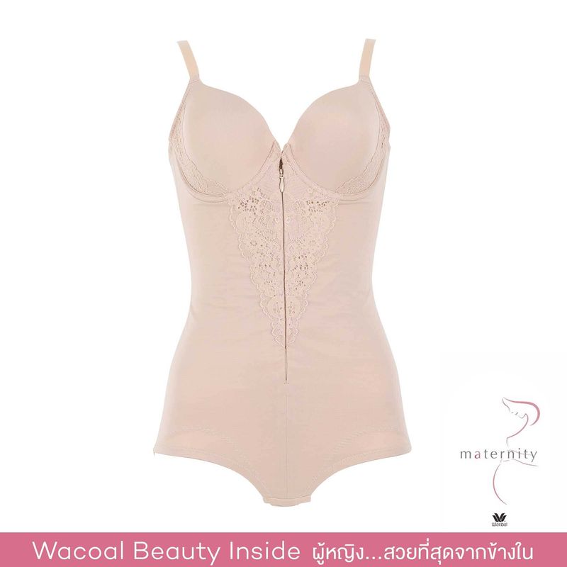 Wacoal Maternity Body Suit บอดี้สูท สำหรับคุณแม่หลังคลอด  รูปแบบเสริมโครง - WM3018 (สีเนื้อ/NN)