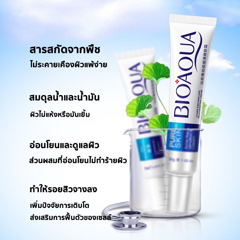 BIOAQUA Acne cream ครีมรักษาสิว ซ่อมแซมรอยสิว รอยสิวจางลง ลดรอยสิว เจลรักษาสิวครีมลบสิว ครีมรักษารอยสิว ครีมลดสิว