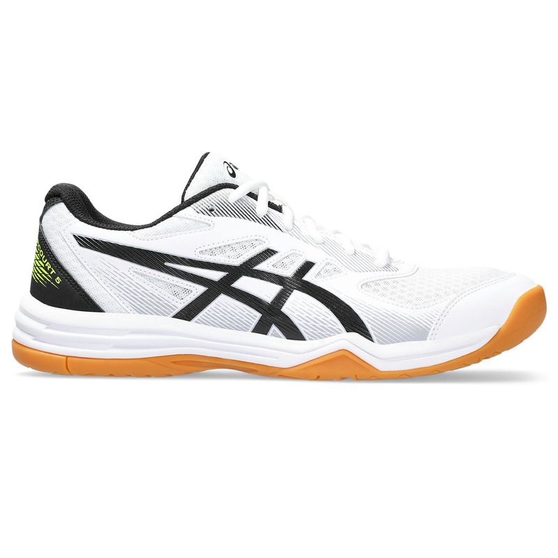 ASICS :  UPCOURT 5 MEN CPS รองเท้า ผู้ชาย รองเท้าผ้าใบ รองเท้าสำหรับกีฬาในร่ม ของแท้  WHITE/SAFETY YELLOW