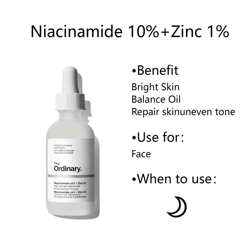 The Ordinary Niacinamide10% + Zinc 1% 30ml ลดเลือนริ้วรอยร่องลึก ลดเลือนริ้วรอยร่องลึก เซรั่มช่วยลดปัญหาสิว