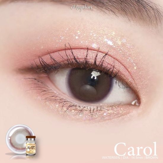 คอนแทคเลนส์(กลาง) Carol Brown / Gray (Mayalens) ⭐️ลายฮิต ขายดีมาก กรองแสงกันยูวี