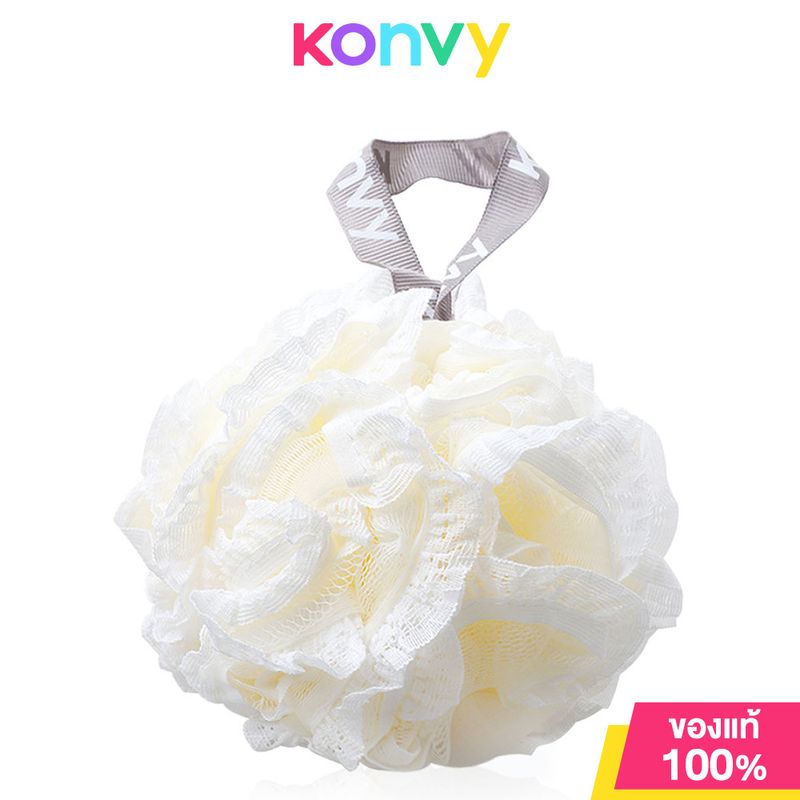 Konvy Super Soft Lace Bath Ball #White คอนวี่ ใยขัดผิวกายสำหรับอาบน้ำ สีขาว