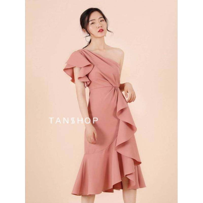 TANSSHOP - FIONA DRESS เดรสออกงาน เดรสปาดไหล่ #D549