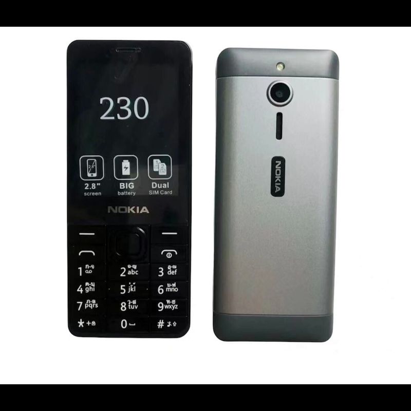 โทรศัพท์มือถือปุ่มกด Nokia 230 ใหม่ล่าสุด ปุ่มกดไทย เมนูไทย，มือถือโนเกีย230 จอใหญ่ 2.8