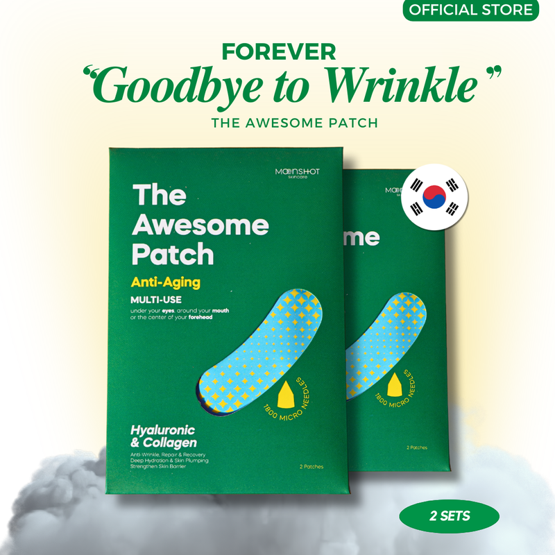 (แพ็คคู่) The Awesome patch - ด้วยนวัตกรรมล่าสุดจากเกาหลี ไมโครนิดเดิล  ไม่ต้องพึ่งโบทอกซ์ (ไฮนารูลอน,Nicotinamide, collagen)