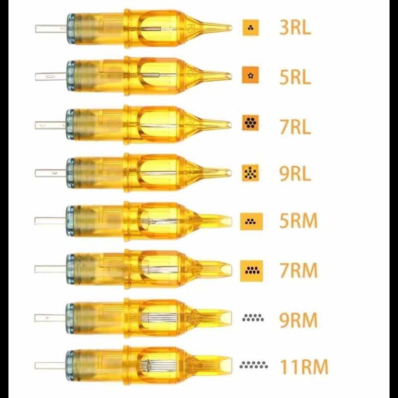 เข็มสักเครื่องฮอค เข็มเดินเส้นลงเงา สีติดง่าย สปริงตัวดี มีระบบกันสีย้อนเข้าเครื่องสัก(ราคาต่อชิ้น) ยี่ห้อYELLOW DRAGONFLY