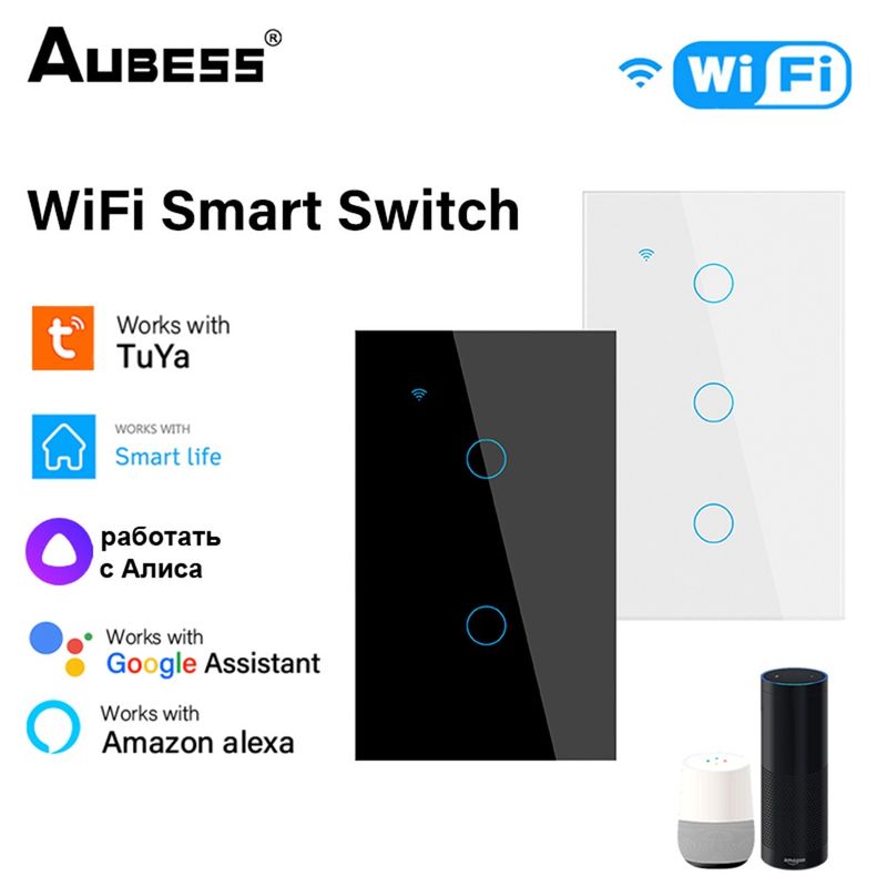 ถูกที่สุด🔥tuya Smart Switch Tuya App Wifi Smart Wall Switch(ต้องการneutral) Wifi+ สวิตช์ไฟสัมผัส สั่งงานไร้สาย