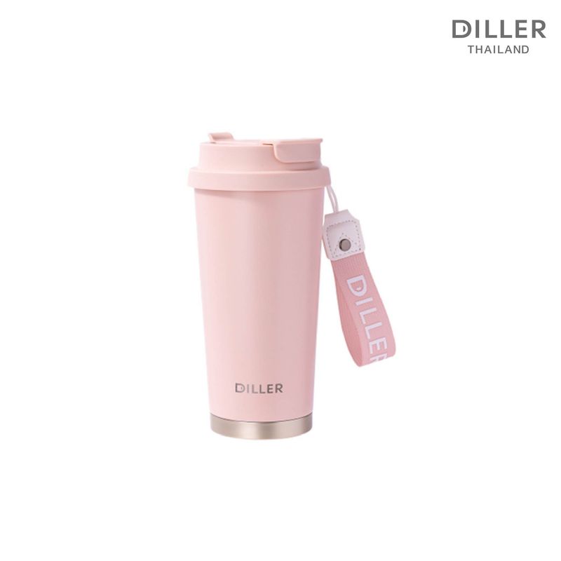 Diller Thermo Tumbler 520ml MLH9135 แก้วเก็บความเย็น/ร้อน 24ชม สแตนเลส 2ชั้นพร้อมฉนวนสูญญากาศเก็บเย็น 24 ชม แก้วเก็บอุณหภูมิ แก้วเก็บความร้อน แก้วน้ำพกพา แก้วเก็บเย็น แก้วเก็บเย็น24ชม กระติกเก็บเย็น Water Bottle