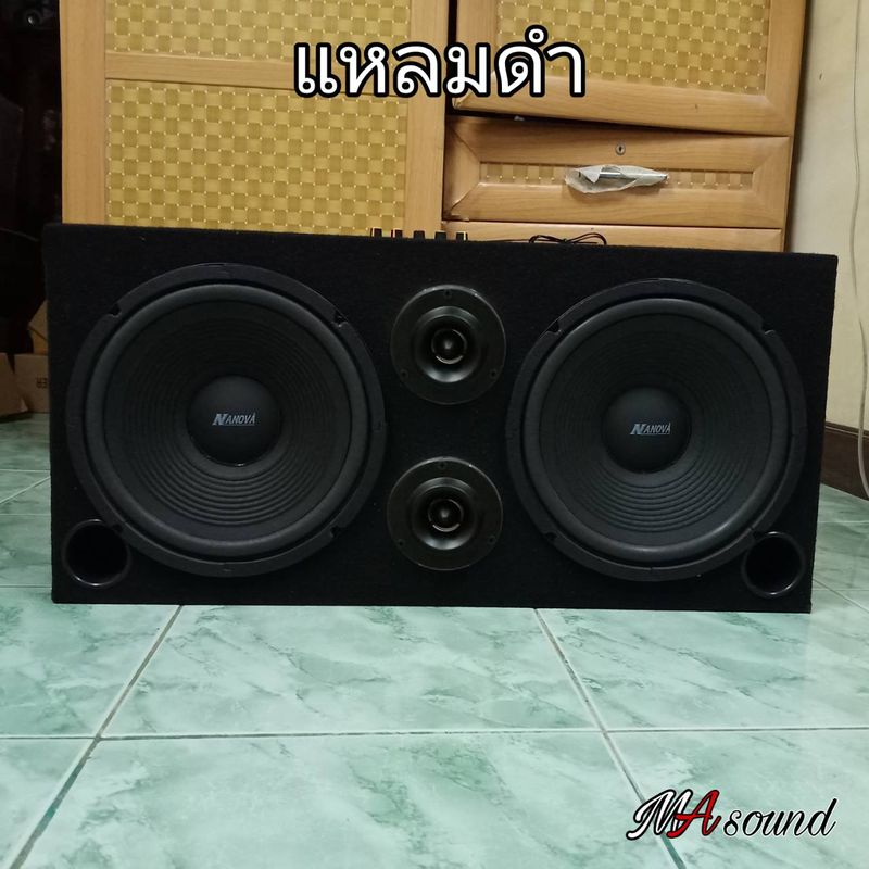 ลำโพงบลูทูธกลางแจ้ง ลำโพงฟังบ้าน ตู้ลำโพงชุด สำเร็จเสียงดี ดอก 10" X 2  ดอกทวิตเตอร์จาน 4" x2  พร้อมแอมป์คาราโอเกะ  D10K 400 w