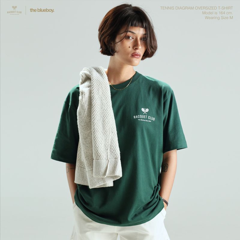 The Blueboy - Tennis Court Diagram Tee เสื้อยืด oversize ผ้านุ่มพิเศษ