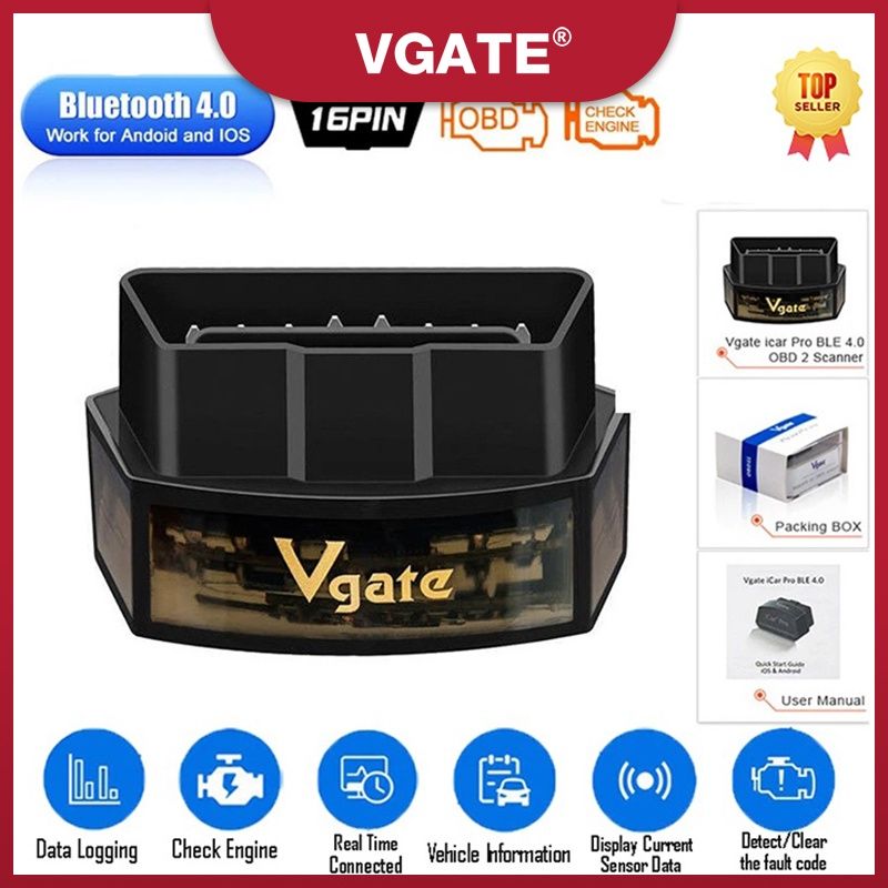 [จัดส่งวันเดียวกัน] Vgate iCar Pro Bluetooth 4.0 OBD2 รถสแกนเนอร์ OBD 2 WIFI elm327 เครื่องมือสแกนอัตโนมัติ ODB2 สำหรับ Android/IOS PK ELM 327 V 1 5