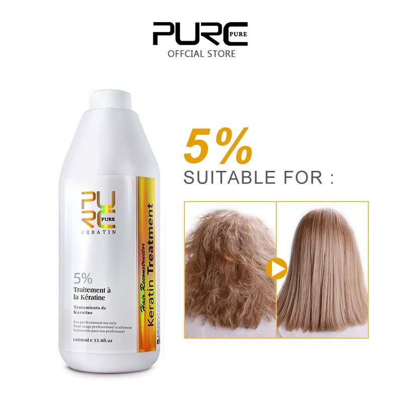 Purc ผลิตภัณฑ์ดูแลเส้นผมบราซิล 5% Keratin 30 นาที (1000 มล.)