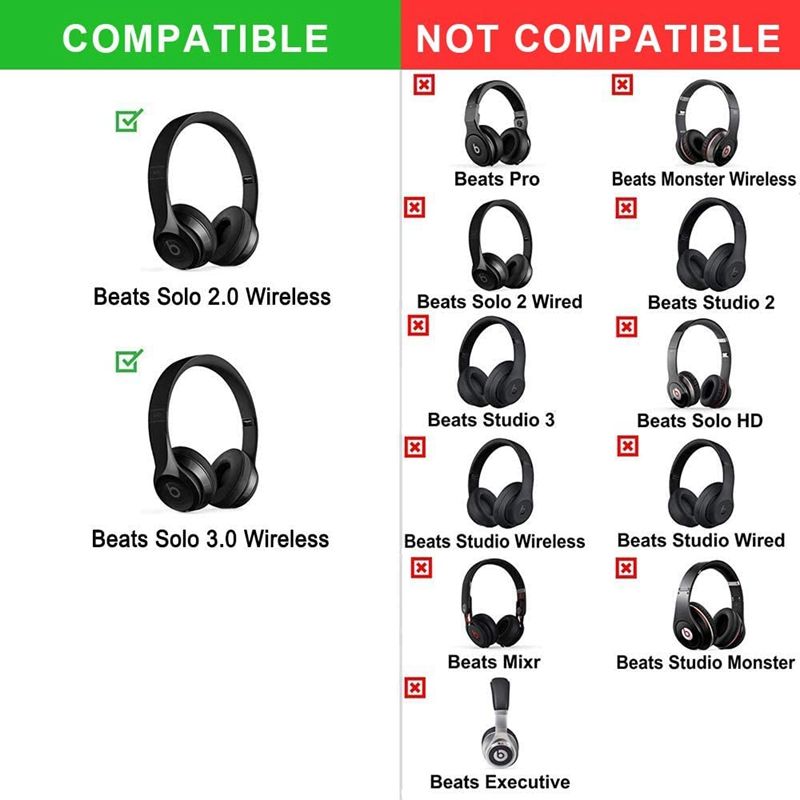 Replacement Ear pads Cushion For Beats Solo 2 3 Wireless Earpads Headphones Bluetooth-compatible Headset Case Soft Cover