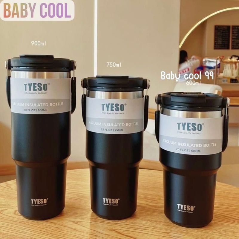 (ของแท้) TYESO แก้วเก็บความเย็น แก้วสแตนเลส 304 = 600ml/750ml/900ml/1050ml/1200 แก้วเก็บอุณหภูมิร้อน/เย็น