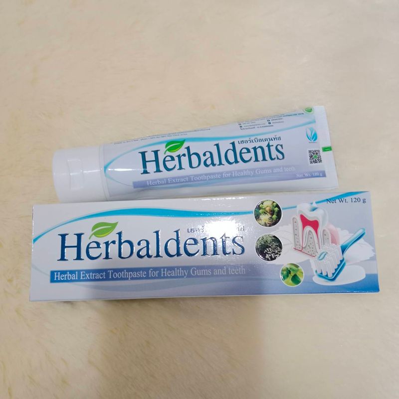 (พร้อมส่ง) ยาสีฟันสมุนไพร Herbaldents (เฮอร์เบิลเดนท์)ขนาด 120 กรัม 🦷🦷ดับกลิ่นปาก🦷🦷ลดการเสียวฟัน ปากสะอาด หอม สดชืน