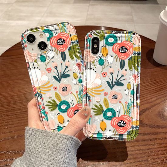 สำหรับ iPhone 11 for iPhone 14 11 15 13 12 Pro Max 6S 7 8 Plus X XR XS MAX SE เคสนิ่มใสถุงลมนิรภัยกันกระแทกการ์ตูนน่ารัก