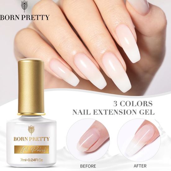 Born PRETTY ยาทาเล็บเจล แบบใส 7 มล. สีชมพู สําหรับต่อเล็บเจล