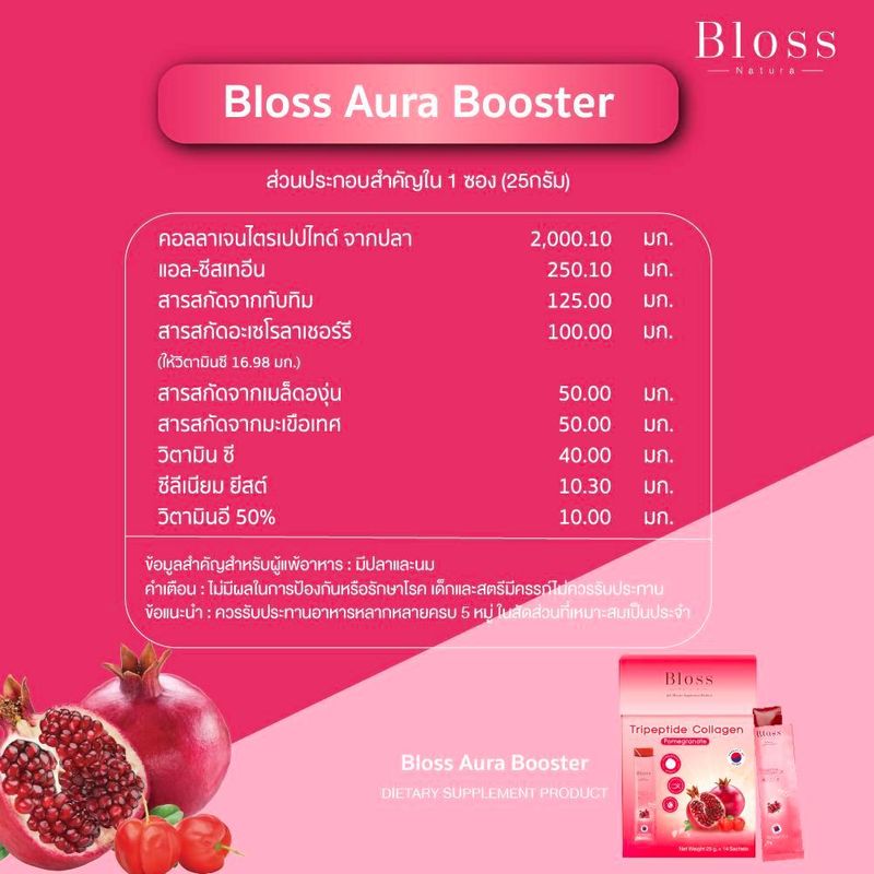 Bloss Jeli Bright Booster 2 กล่องใหญ่ แถมฟรี 2 ซอง เท่ากับ 30 ซอง [LZB00206]