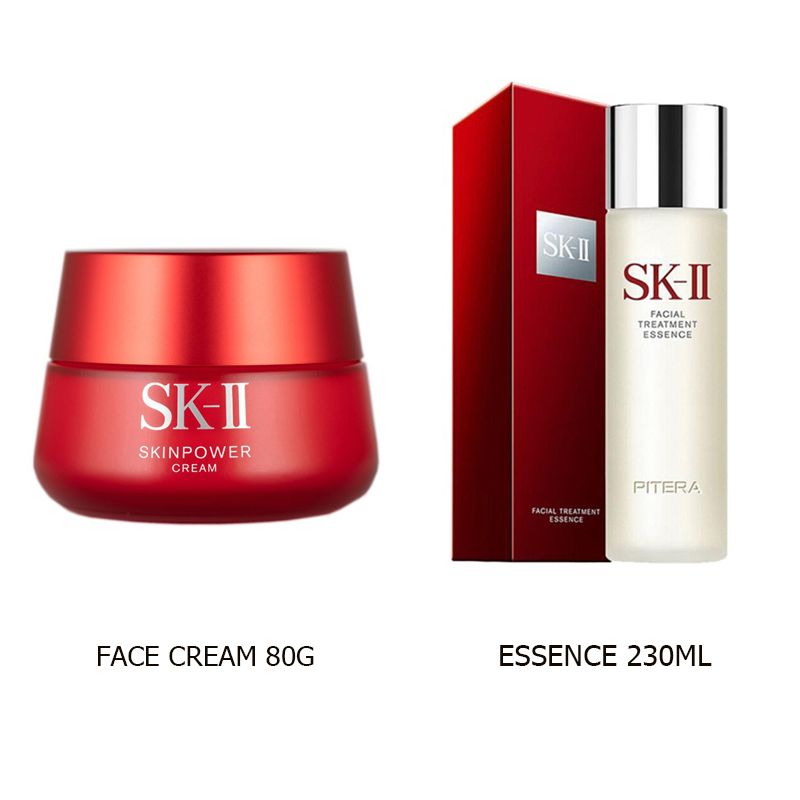 เครื่องสำอางครีมหน้าขาวใส set SkinPower Cream80g เซรั่มหน้าใส Facial Treatment Essence 230ml