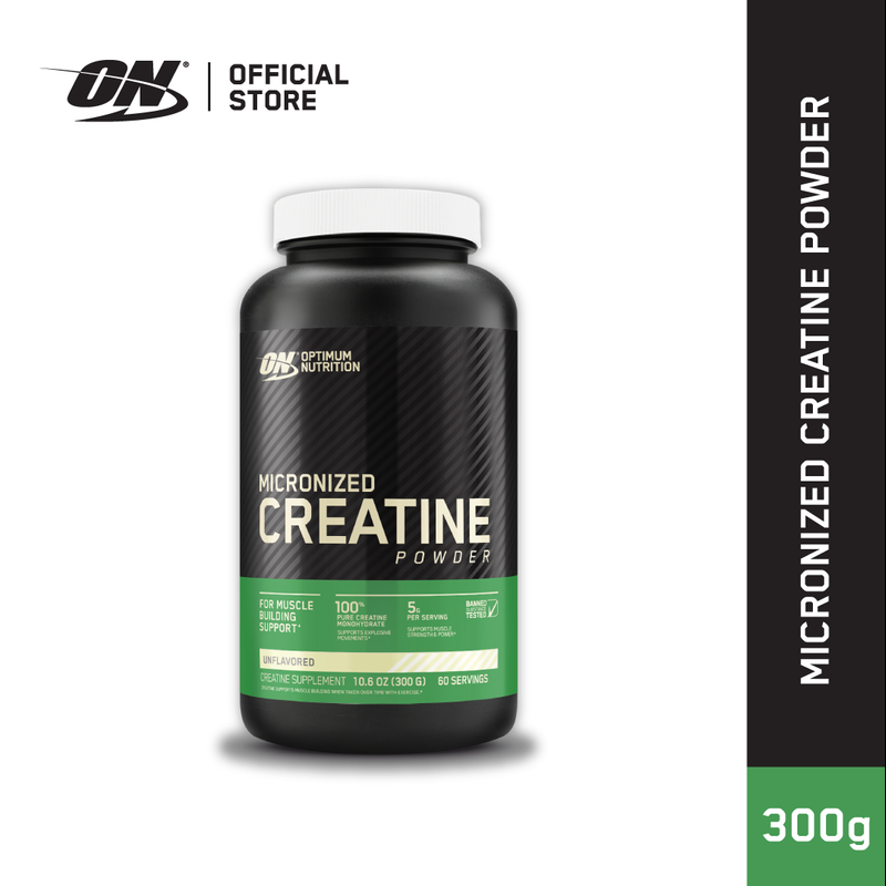 Optimum Nutrition Creatine เพิ่มกล้ามเนื้อ เพิ่มพลัง (600 กรัม เป็นฝาสีขาว)