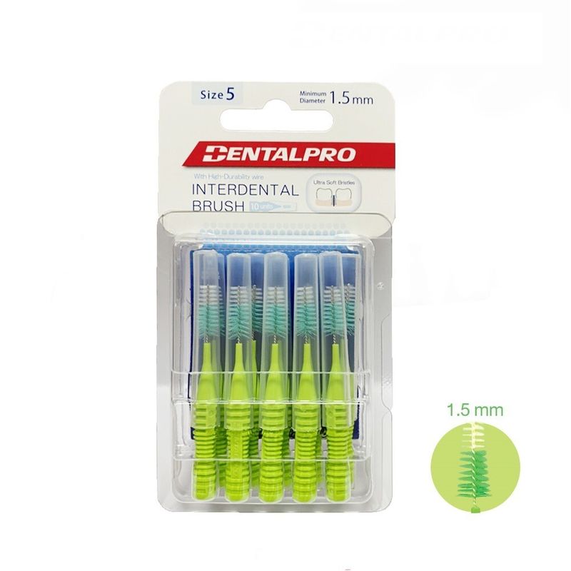 แปรงซอกฟัน Dentalpro I-Shaped interdental brush ขนแปรงนุ่ม แพ็คละ 10 ชิ้น[ 1 แพ็ค ]