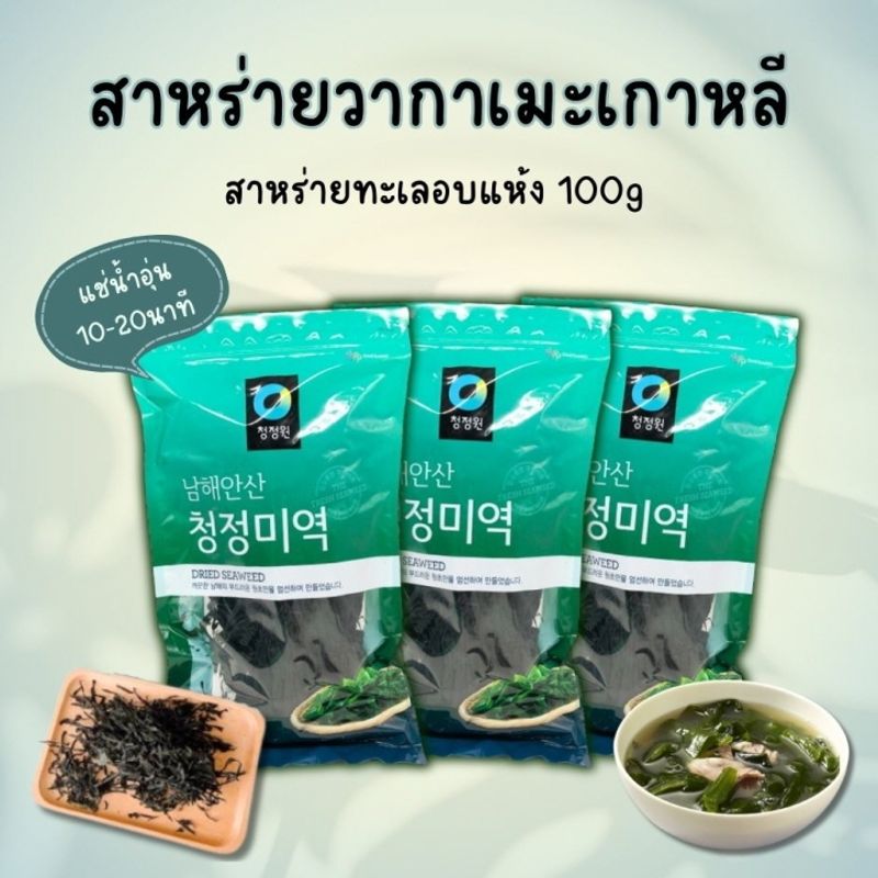 สาหร่ายวากาเมะ 100g สาหร่ายวากาเมะอบแห้ง Wakame ซุปมิโซะ 미역 วากาเมะ อบแห้ง