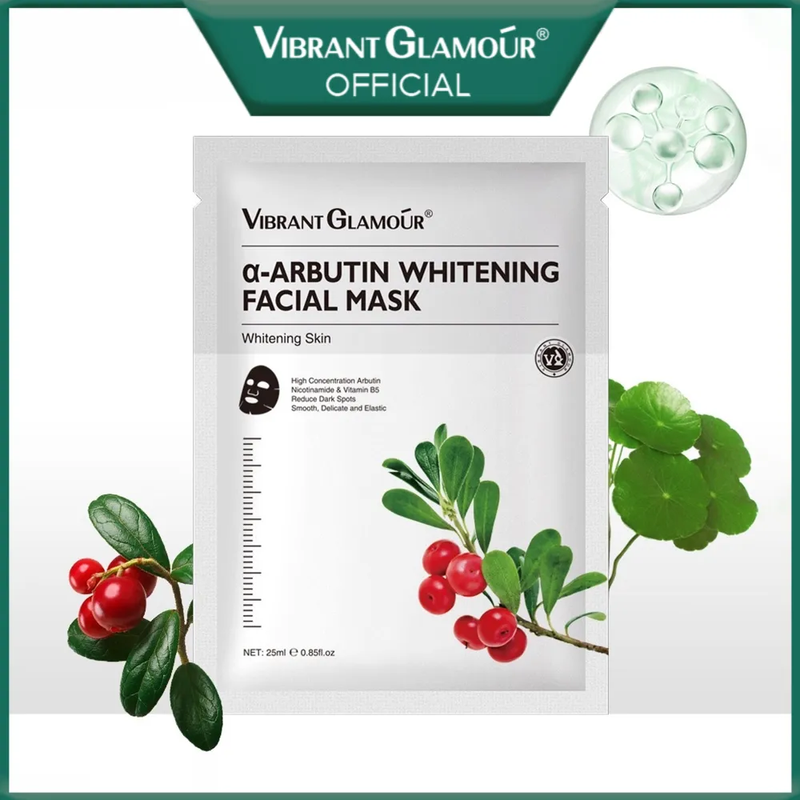 VIBRANT GLAMOUR α-Arbutin มาส์กหน้าไวท์เทนนิ่ง ให้ความชุ่มชื้น ลดเลือนจุดด่างดํา B5 ขนาด 25 มล.