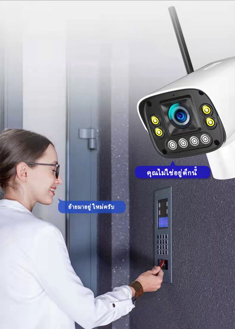 HVISION กล้องวงจรปิด wifi ip camera 6M กลางคืนภาพเป็นสี พูดโต้ตอบได้ กล้องวงจรปิดไร้สาย ไม่มีเน็ตก็ใช้ได้ ไม่ต้องตั้งค่า เสียบไฟใช้ได้ทันที กล้องวงจร กลางแจ้ง กันฝน เดือนภัย แถมสายอเดปเตอร์ ยาว 3เมตร แถมอุปรณ์ติดตั้ง