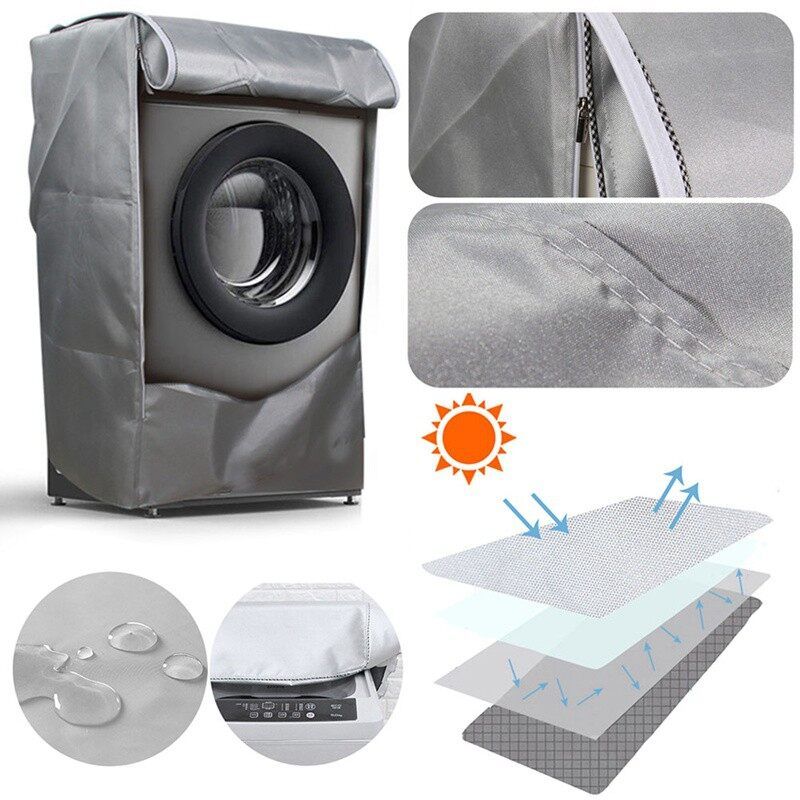 MQQHOMEEผ้าคลุมเครื่องซักผ้า กันแดด กันฝน กันฝุ่น ใหญ่Automatic Roller Washing Machine Cover(ขนาด 8.5-12กิโลกรัม)