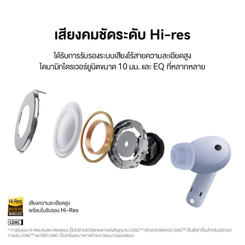 HUAWEI FreeBuds 5i หูฟัง  เสียงคมชัดระดับ Hi-res  ระบบลดเสียงรบกวนแบบมัลติโหมดสูงสุด 42 dB  ฟังต่อเนื่อง 28 ชม