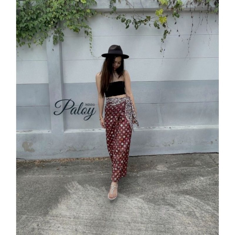 PALOY​ Wrap Pants​ กางเกงพริ้วๆ​สุดฟิน​ ใส่ สบายสุดๆ​ แบบผูกโบว์ ( สะโพกได้ถึง42")​