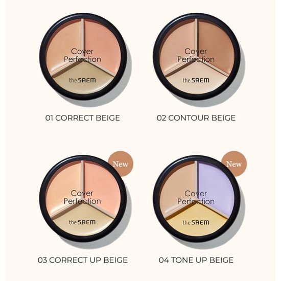 The Saem-Cover Perfection Triple Pot Concealer คอนซีลเลอร์ตลับ ปกปิดริ้วรอย เรียบเนียน