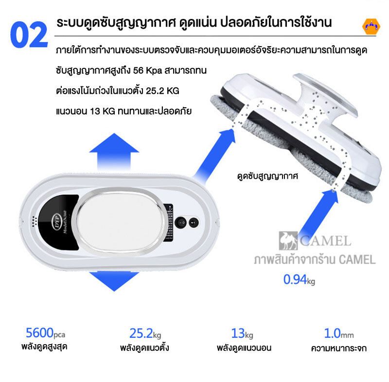 CAMEL หุ่นยนต์เช็ดกระจก robot เช็ดกระจก อัตโนมัติ หุ่นยนต์เครื่องดูดฝุ่นกระจกควบคุมระยะไกล หุ่นยนต์ทำความสะอาด