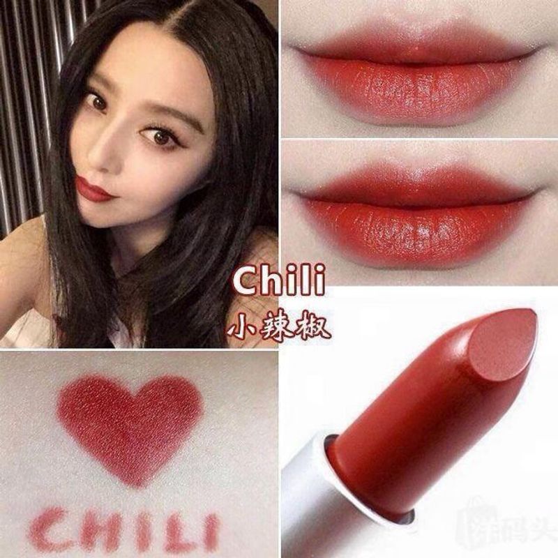 MAC Matte Lipsitck #Chili 3g (ขนาดปกติ) ลิปสติกสีแดงอิฐก่ำๆ โทนตุ่นที่คุณคู่ควร ลิปเนื้อแมท สินค้าKing Powerแท้ M.A.C.