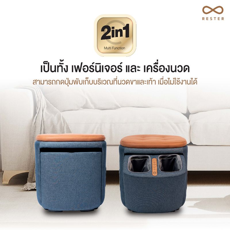 เก้าอี้นวดเท้า Rester รุ่น iCube ผ่อน 0% 10 เดือน รับประกัน 1 ปี ส่งฟรีทั่วประเทศ