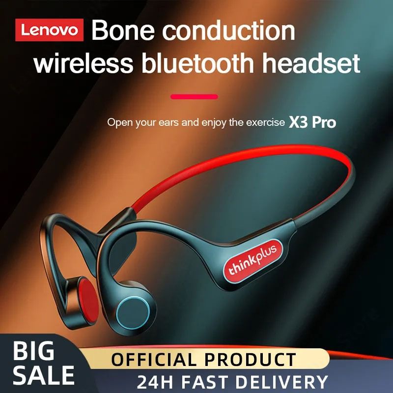 Lenovo X3 X4 X5 X3 PRO Bone Conduction Headphones หูฟังบลูทูธไร้สาย กันน้ํา พร้อมไมโครโฟน คุณภาพเสียงยอดเยี่ยมและดีไซน์คล้องคอสำหรับความสะดวกสบายในการใช้งาน