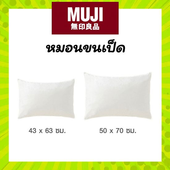 MUJI 🐤 หมอน ขนเป็ด ของแท้ นิ่ม สบายทั้งคืน FEATHER PILLOW มูจิ