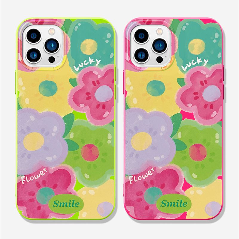 ภาพวาดสีน้ำมันดอกไม้ Macaron Jelly TPU เคสโทรศัพท์ For iPhone เคส 11 13 12 14 15 Pro Max X Xs Max XR 7 8 Plus SE 2020 SE2 Soft Case นิ่มกันกระแทก เคสไอโฟน11