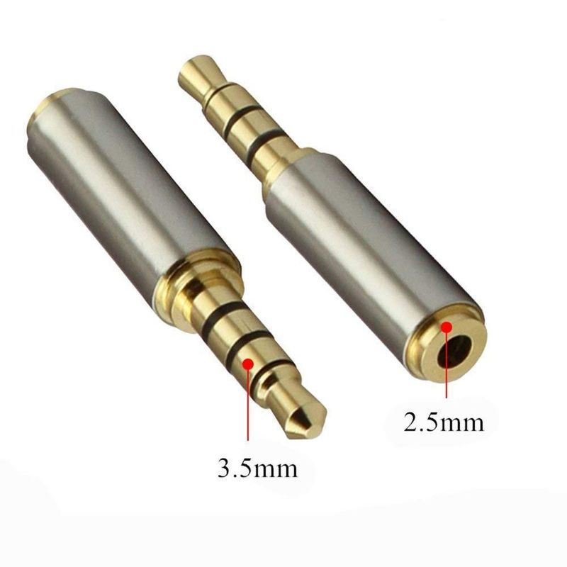 อะแดปเตอร์แปลงหัวต่อสายสัญญาณ Gold Plated 3.5mm(1/8 inch) Male to 2.5mm Stereo Audio Headphone Adapter Converter Jack for Headphone Audio Earphone Microphone